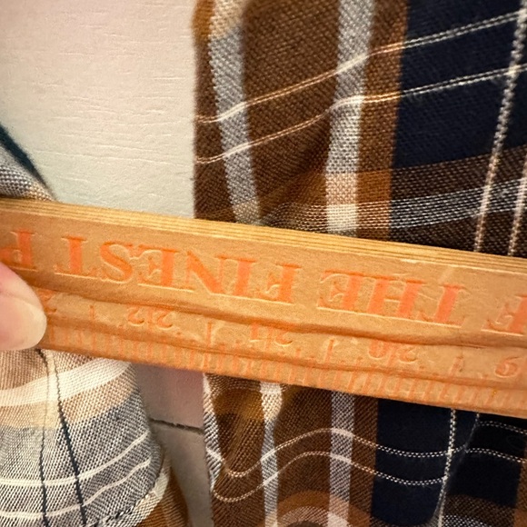 CAFE MARRAKESH S Brown plaid woman 1/2 button long sleeve rayon flannel - Picture 10 of 12